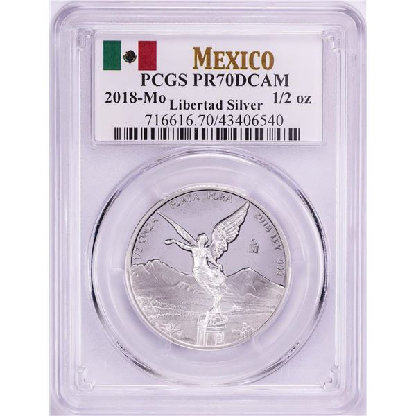 2018-Mo Mexico Proof 1/2 oz Silver Libertad Coin PCGS PR70DCAM