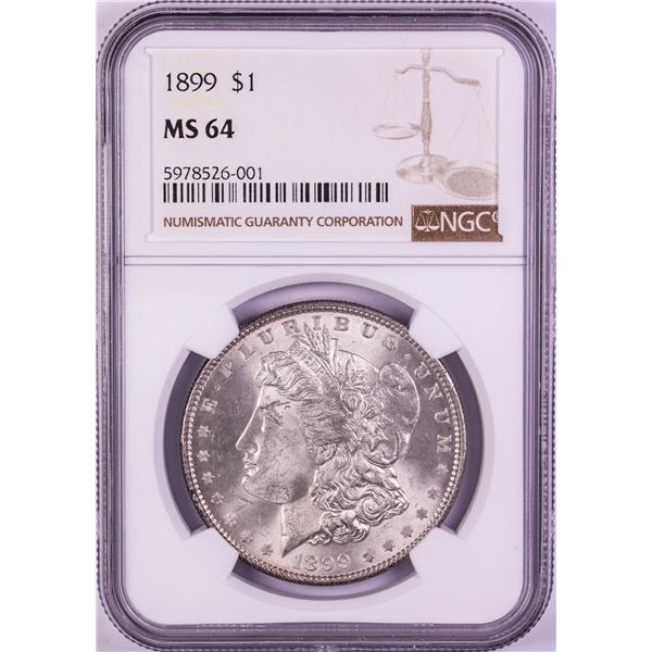1899 $1 Morgan Silver Dollar Coin NGC MS64