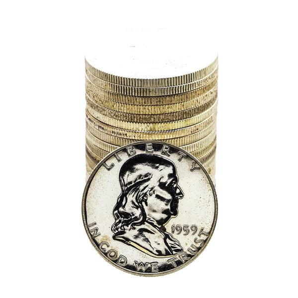 Roll of (20) Proof 1959 Franklin Half Dollar Coins