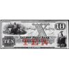 Image 1 : 1800's $10 The Salmon Falls Bank Rollinsford New Hampshire Obsolete Note