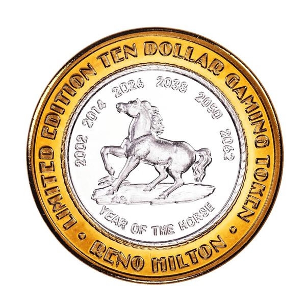 .999 Silver Reno Hilton Nevada $10 Casino Limited Edition Gaming Token