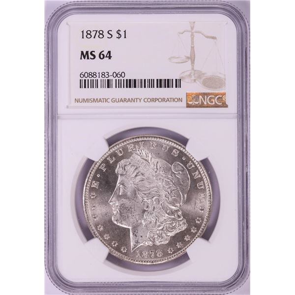 1878-S $1 Morgan Silver Dollar Coin NGC MS64