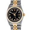 Image 2 : Rolex Men's Two Tone Black VS Diamond Oyster Perpetual Datejust Wristwatch