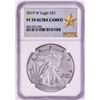 Image 1 : 2019-W $1 Proof American Silver Eagle Coin NGC PF70 Ultra Cameo