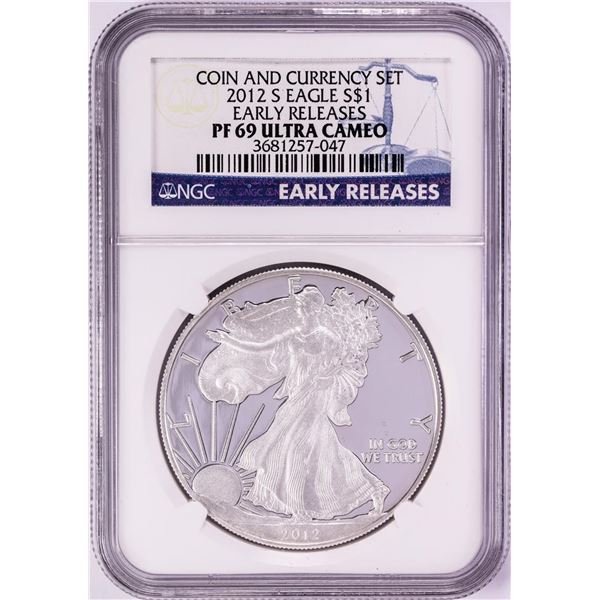 2012-S $1 Proof American Silver Eagle Coin NGC PF69 Ultra Cameo Early Releases