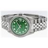 Image 8 : Rolex Mens Stainless Steel Green String Diamond Datejust Wristwatch