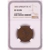 Image 1 : 1855 Upright 55 Braided Hair Large Cent Coin NGC XF45BN