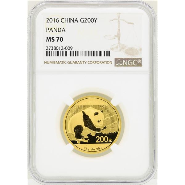 2016 China 200 Yuan Panda Gold Coin NGC MS70