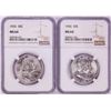 Image 1 : Lot of 1955-1956 Franklin Half Dollar Coins NGC MS64