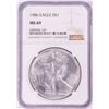 Image 1 : 1986 $1 American Silver Eagle Coin NGC MS69