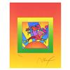 Image 2 : Peter Max "Flower Jumper Over Sunrise On Blends Ii" Limited Edition Lithograph