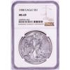 Image 1 : 1988 $1 American Silver Eagle Coin NGC MS69
