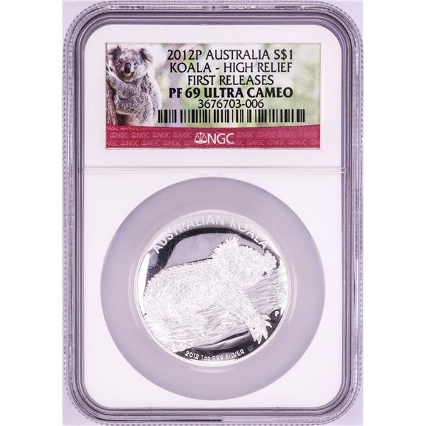 2012-P Australian $1 Proof Koala Silver Coin NGC PF69 Ultra Cameo First Releases