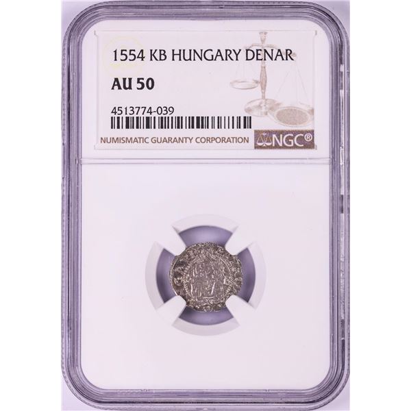 1554 KB Hungary Denar 'Madonna and Child' Coin NGC AU50