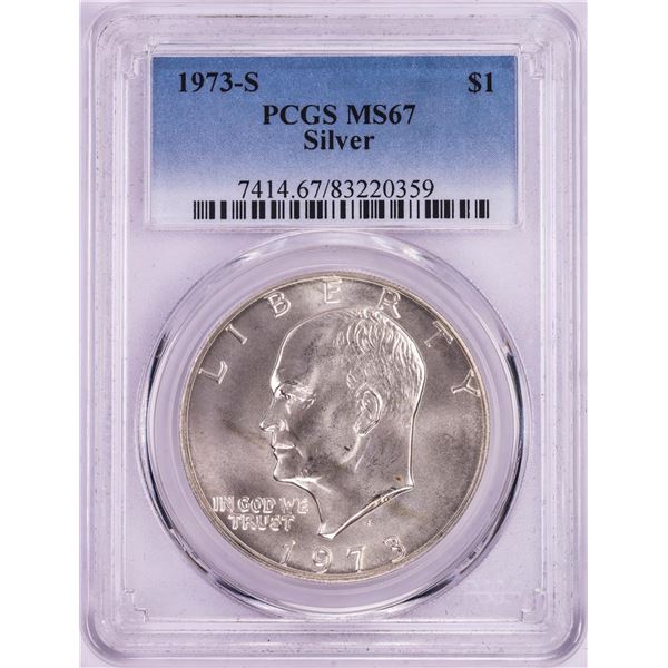 1973-S $1 Eisenhower Silver Dollar Coin PCGS MS67