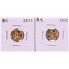 Image 1 : Lot of 2011-2012 $5 American Gold Eagle Coins