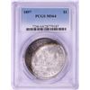 Image 1 : 1897 $1 Morgan Silver Dollar Coin PCGS MS64 Amazing Toning