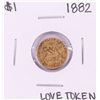 Image 1 : 1882 $1 Indian Princess Head Gold Dollar Love Token Coin