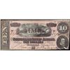 Image 1 : 1864 $10 Confederate States of America Note with Yarborouh House Advertisement