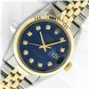 Image 1 : Rolex Mens Two Tone Blue Diamond Oyster Perpetual Datejust Wristwatch