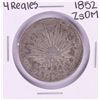 Image 1 : 1852 ZsOM Mexico 4 Reales Silver Coin