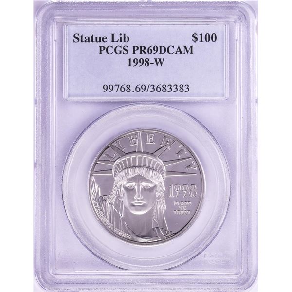 1998-W Proof $100 Platinum American Eagle Coin PCGS PR69DCAM