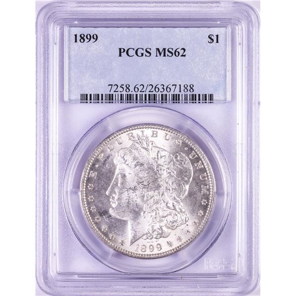 1899 $1 Morgan Silver Dollar Coin PCGS MS62