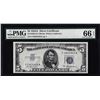 Image 1 : 1953A $5 Silver Certificate Note Fr.1656 PMG Gem Uncirculated 66EPQ