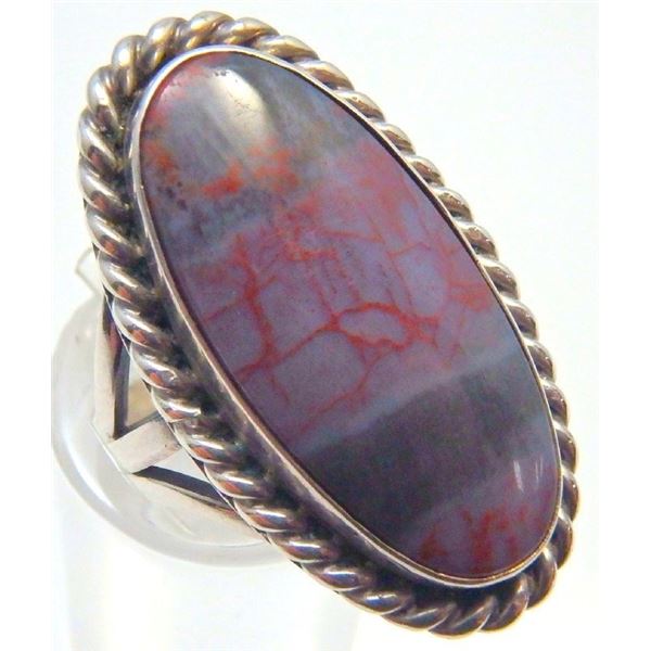 Old Pawn Navajo Petrified Wood Ring Sz 6