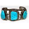 Image 1 : Old Pawn Navajo Turquoise Cuff Bracelet Sterling Silver