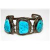 Image 2 : Old Pawn Navajo Turquoise Cuff Bracelet Sterling Silver