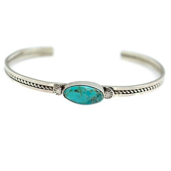 Navajo Sterling Silver Kingman Stacker Cuff Bracelet