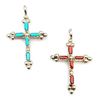 Image 2 : Zuni Turquoise Coral Reversible Cross