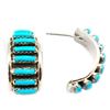 Image 2 : Zuni Turquoise Sterling Hoop Earrings