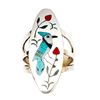 Image 1 : Zuni Sammy Esther Guarding Blue Jay Ring Size 6.5