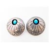 Image 2 : Navajo Sterling Turquoise Post Earrings