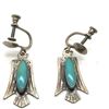 Image 3 : Old Pawn Navajo Fred Harvey Era Thunderbird Earrings
