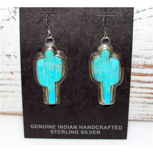Navajo Turquoise Cactus Earrings