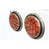 Image 3 : Vintage NAVAJO Coral Inlay Sterling Silver Post