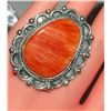 Image 5 : Huge Navajo Orange Spiny Ring Size 6 Sterling Silver D