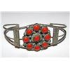 Image 1 : Old Pawn Zuni Mediterranean Coral Bracelet Snake Eye