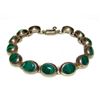 Image 1 : VTG Taxco Mexico 925 Silver Malachite Link Bracelet 7"