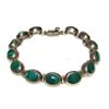 Image 2 : VTG Taxco Mexico 925 Silver Malachite Link Bracelet 7"