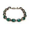 Image 3 : VTG Taxco Mexico 925 Silver Malachite Link Bracelet 7"