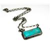 Image 2 : Navajo Royston Turquoise Bar Necklace Sterling Silver