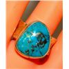 Image 4 : Navajo White Water Mine Turquoise Ring Size 13 Sterling