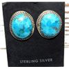 Image 1 : Navajo Turquoise Post Earrings Sterling Silver Native