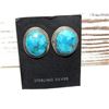 Image 2 : Navajo Turquoise Post Earrings Sterling Silver Native