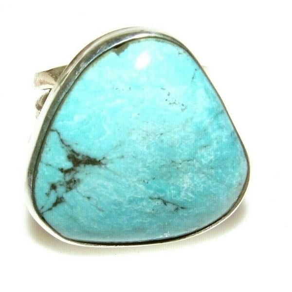 Huge Navajo Dry Creek Turquoise Ring Sz 8 Sterling