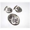Image 2 : Vintage HOPI Overlay Cuff Links Tie Clip Set Signed